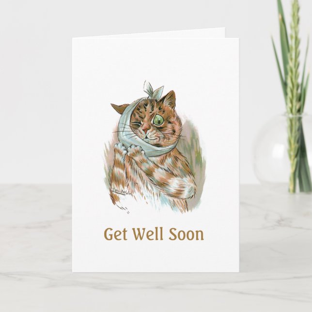 Get Well Soon Cat  Card (Front)