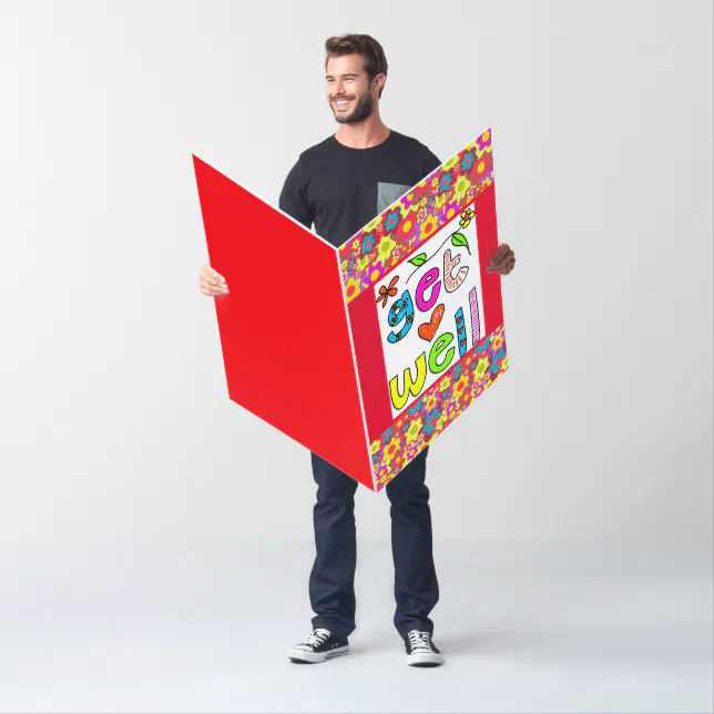 GET WELL SOON CHEERFUL GIANT HUGE GREETING CARD