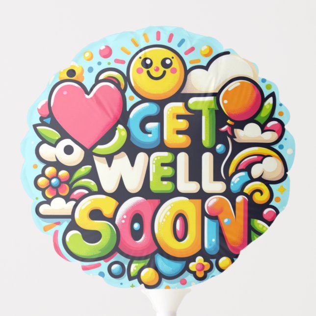 Get Well Soon Childrens Kids Balloon (Front)