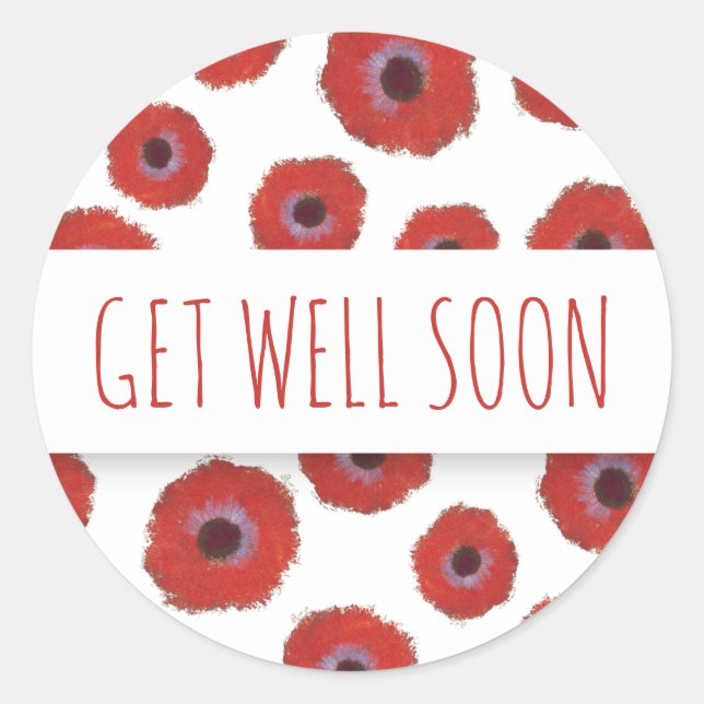 Get well soon classic round sticker (Front)
