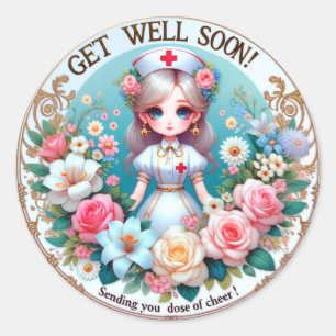Get Well Soon Classic Round Sticker