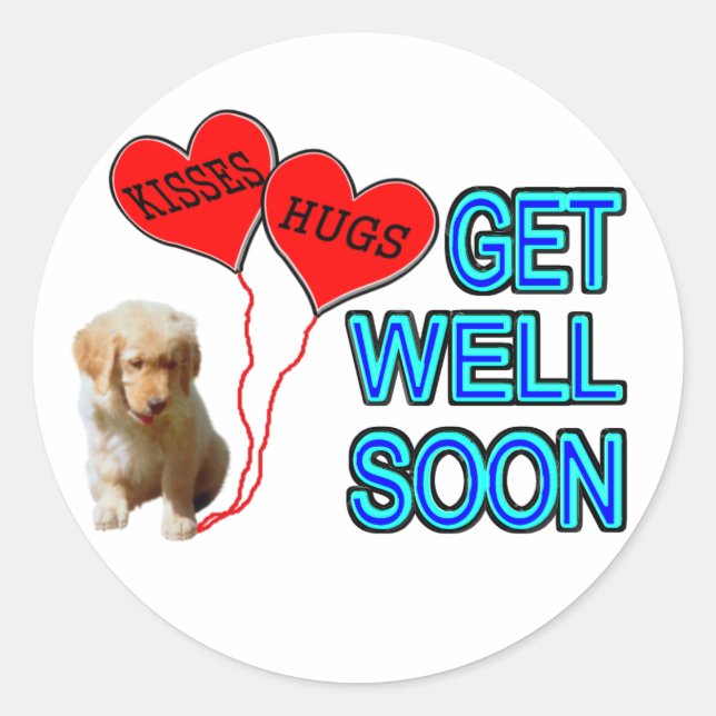 Get Well Soon Classic Round Sticker (Front)
