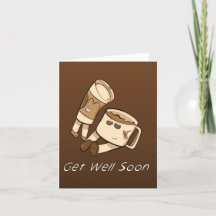 Get Well Soon Coffee Pair Greeting Card
