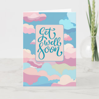 Get Well Soon - colorful clouds Card