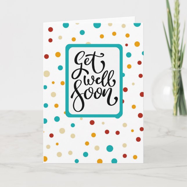 Get Well Soon - colorful dots Card (Front)