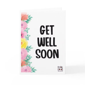 Get Well Soon - Colorful Flowers Card