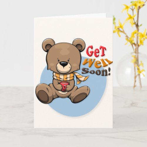 Get Well Soon Cute Bear Greeting Card