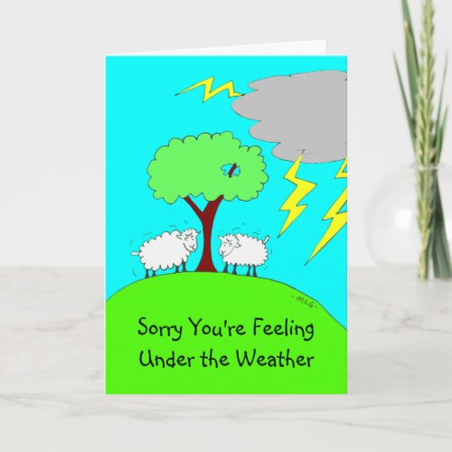 Get Well Soon Cute Cartoon Sheep Card