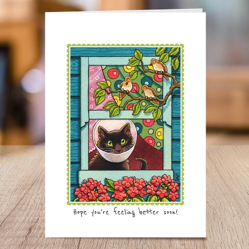 Get Well Soon Cute Cat Custom Folded Card