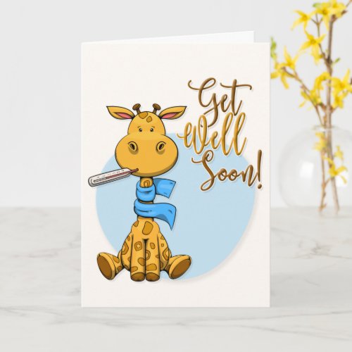 Get Well Soon Cute Giraffe Greeting Card