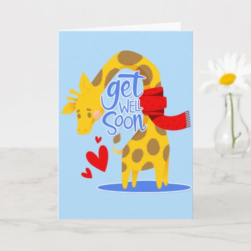 Get Well Soon Cute Giraffe Greeting Card