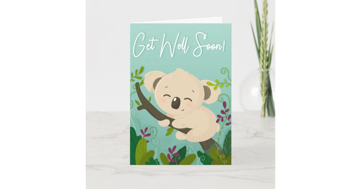 GET WELL SOON, TEDDY BEAR GREETING CARD