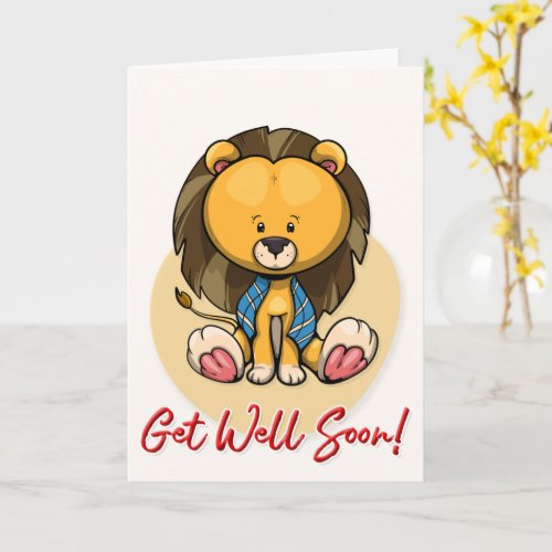 Get Well Soon Cute Lion Greeting Card