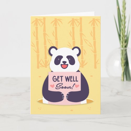 Get Well Soon Cute Panda Bear Greeting Card