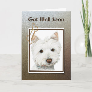 Get Well Soon, cute Westin dog greeting card