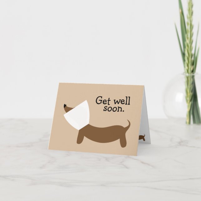 Get Well Soon Dachshund Card (Front)