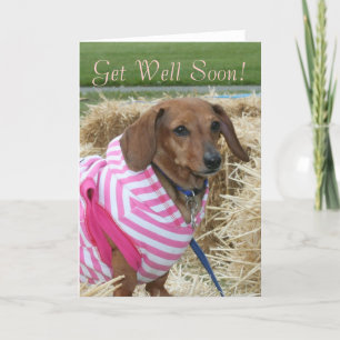 Get Well Soon Dachshund greeting card