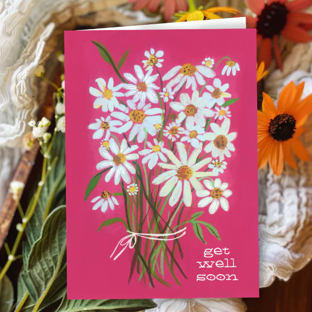 GET WELL SOON Daisy Bouquet Customize it! Card | Zazzle
