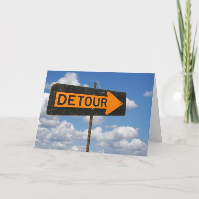Get Well Soon Detour Sign Card (Front)