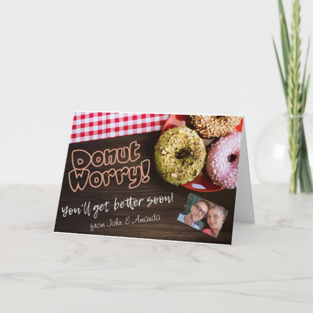 Get Well Soon Donut Worry Card (Front)