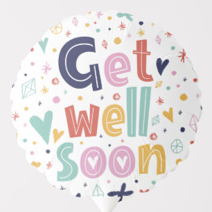 Get Well Soon Flowers Cute Floral Design Balloon