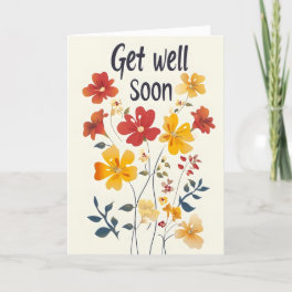 Get Well Soon Flowers Holiday Card