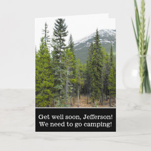 "Get well soon" + Forest and Mountain Scene Card