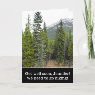 "Get well soon" + Forest and Mountain Scene Card