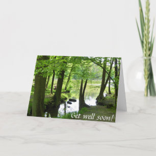 Get well soon Forest landscape photo note card