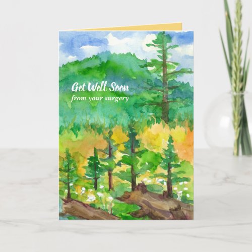 Get Well Soon From Surgery Mountains Trees Card
