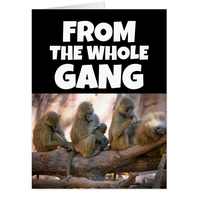 GET WELL SOON FROM US ALL MONKEy BIG GREETING CARD (Front)