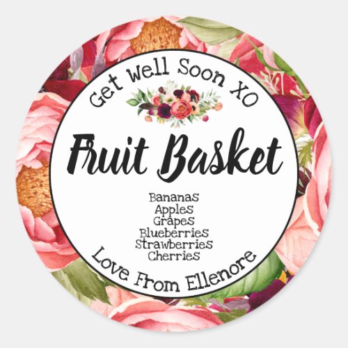 Get Well Soon Fruit Basket Label