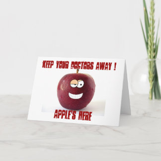 Get well soon  funny apple doctor card