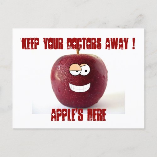 Get well soon  funny apple doctor card