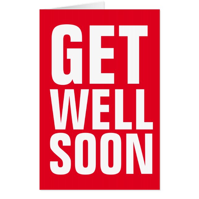 GET WELL SOON GIANT JUMBO HUGE CARDS (Front)