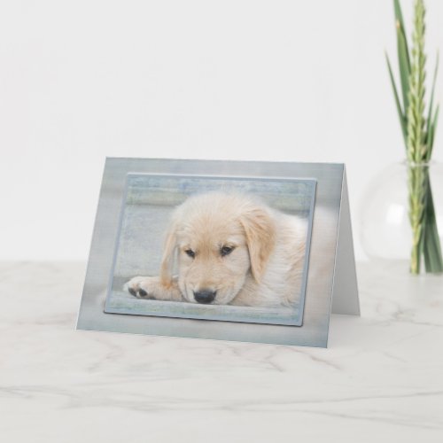 Get Well Soon Golden Retriever pup Card