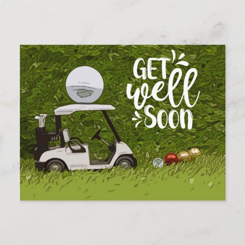 Get well soon Golfer  Postcard