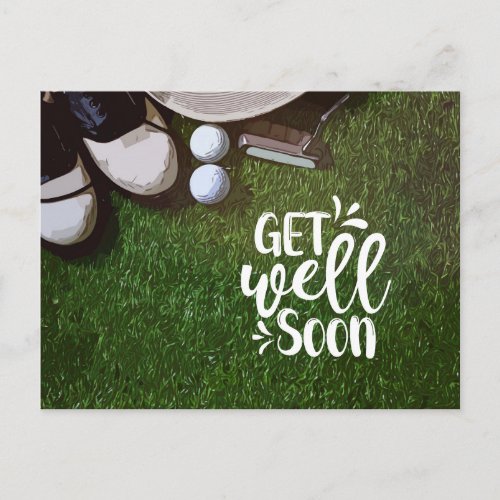 Get well soon Golfer  Postcard