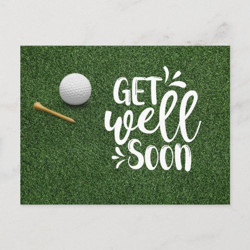 Get well soon Golfer with two golf balls and tee P Postcard