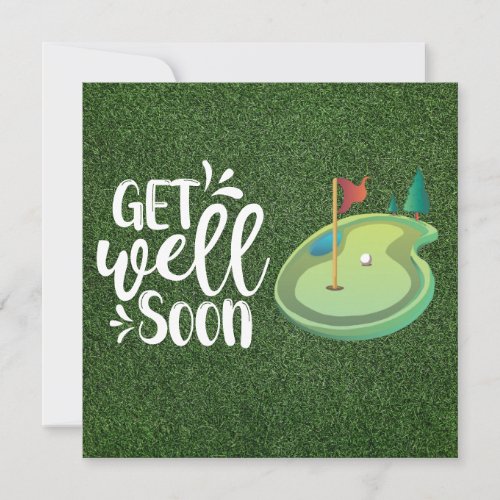 Get well soon Golfer with two golf course   Card
