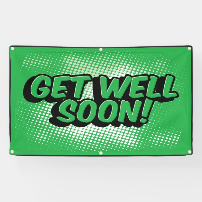Get Well Soon green Banner (Horizontal)