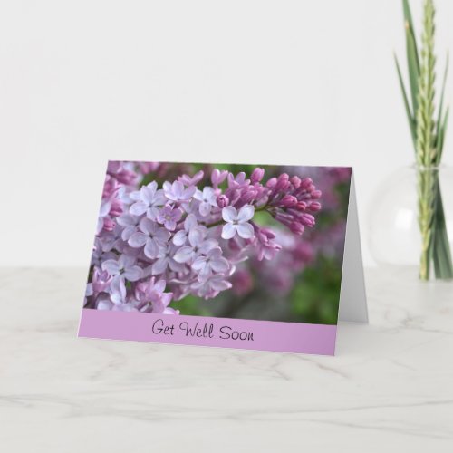 Get Well Soon Greeting Card with Lilac Design