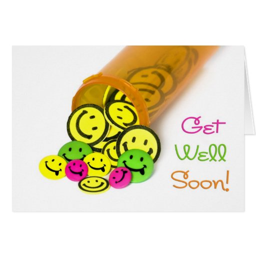 Get Well Soon Happy Face Greeting Card | Zazzle