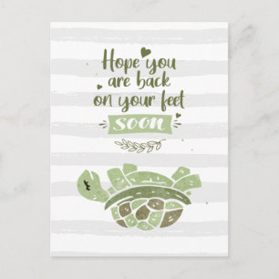 Get Well Soon Hope You're Back On Feet Funny Postcard