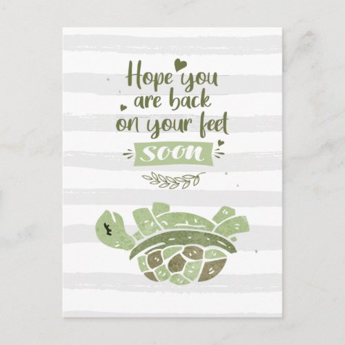 Get Well Soon Hope Youre Back On Feet Funny Postcard