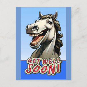 get well soon horse postcard