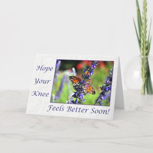 Get Well Soon Knee Butterfly Floral Card