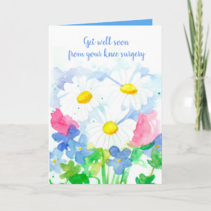 Get Well Soon Knee Surgery Daisy Flowers Card