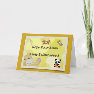 Get Well Soon Knee Surgery Teddy Bear Card