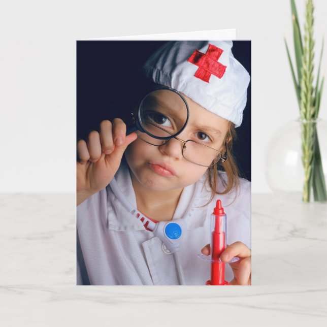GET WELL SOON LITTLE GIRL NURSE OVERSIZED CARD (Front)